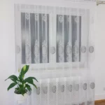firana z haftem i welurem-szary  400x250 cm