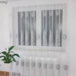 firana z haftem i welurem-szary  400x250 cm