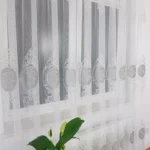 firana z haftem i welurem-szary  400x250 cm