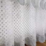 firana z haftem i welurem-szary  400x250 cm