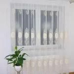 firana z haftem i welurem- ecru  400x250 cm