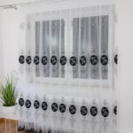 firana z haftem i welurem- czarny  400x250 cm