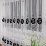 firana z haftem i welurem- czarny  400x250 cm