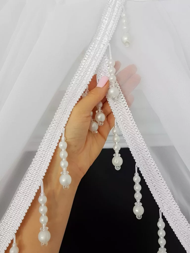 Firana gotowa z koralikami 200cm