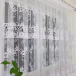 Piękna firana z markizety zdobiona podwójną gipiurą 400x160cm