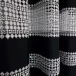 Zasłony czarne z cyrkoniami 2x 145x250 cm