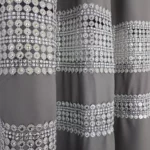 Zasłony jasnoszare z cyrkoniami 2x 145x250 cm