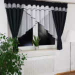 Firana gotowa z zasłonami czarna