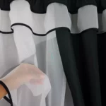 Firana gotowa z zasłonami czarna