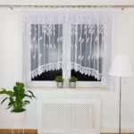 Firana z markizety haftowana w listki 400x160