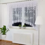 Firana z markizety haftowana w listki 400x160