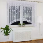 Firana z markizety haftowana w listki 400x160